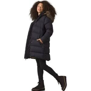Prana Kromata Long Puffer Jacket, BLACK, Small